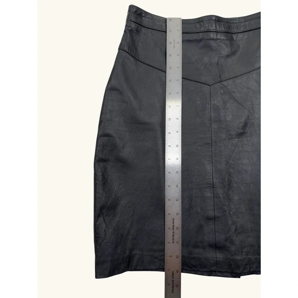 Outerbound by HMS Vintage Black Leather Mini Skirt High Waisted Size 7/8